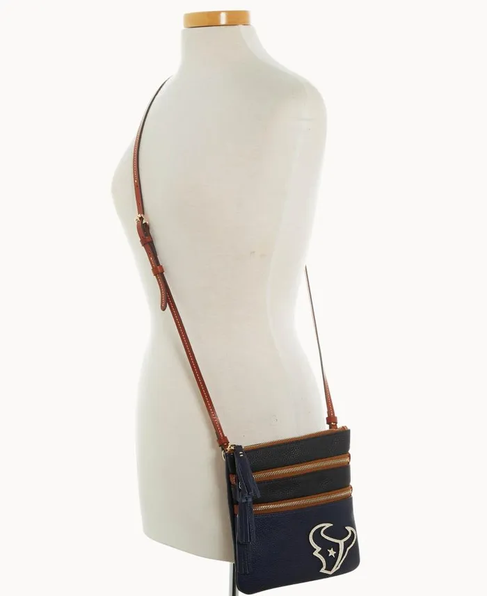 Dooney and Bourke NFL Texans Triple Zip Crossbody Texans WomenMen Crossbodies Dooney and Bourke NFL Texans Triple Zip Crossbody Texans WomenMen Crossbodies