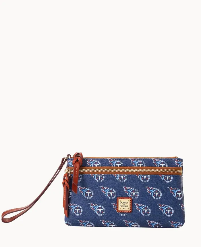 Dooney and Bourke NFL Titans Double Zip Wristlet Tennessee Titans WomenMen Wallets Dooney and Bourke NFL Titans Double Zip Wristlet Tennessee Titans WomenMen Wallets