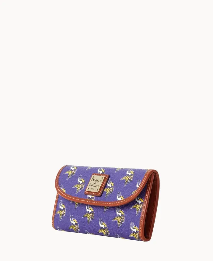 Dooney and Bourke NFL Vikings Continental Clutch Vikings WomenMen Wallets