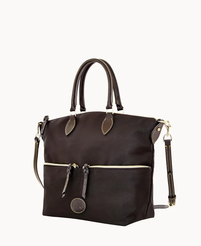 Dooney and Bourke Nylon Large Pocket Satchel Black Black WomenMen Crossbodies Dooney and Bourke Nylon Large Pocket Satchel Black Black WomenMen Crossbodies