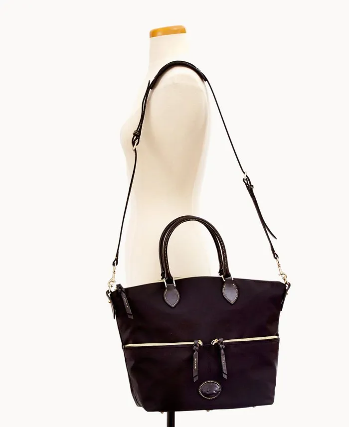Dooney and Bourke Nylon Large Pocket Satchel Black Black WomenMen Crossbodies Dooney and Bourke Nylon Large Pocket Satchel Black Black WomenMen Crossbodies