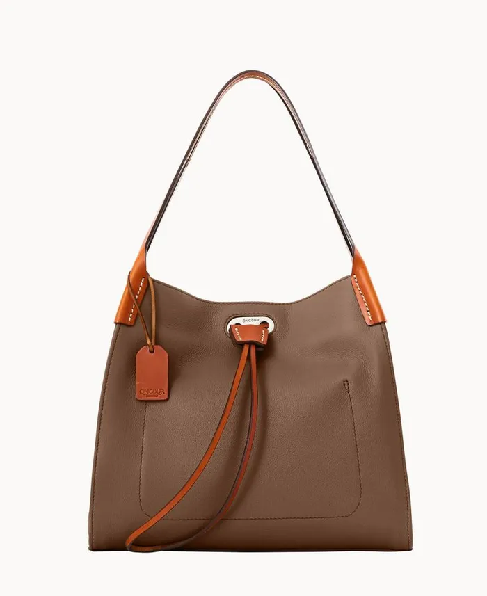 Dooney and Bourke Oncour Twist Small Full Up Dark Taupe WomenMen Shoulder Bags Dooney and Bourke Oncour Twist Small Full Up Dark Taupe WomenMen Shoulder Bags