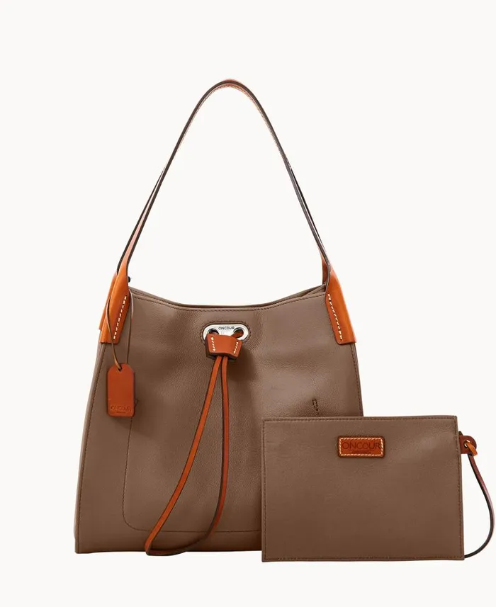 Dooney and Bourke Oncour Twist Small Full Up Dark Taupe WomenMen Shoulder Bags Dooney and Bourke Oncour Twist Small Full Up Dark Taupe WomenMen Shoulder Bags