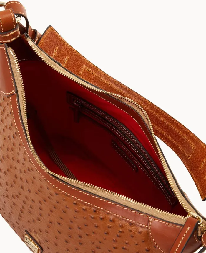 Dooney and Bourke Ostrich Hobo Sac Caramel WomenMen Shoulder Bags