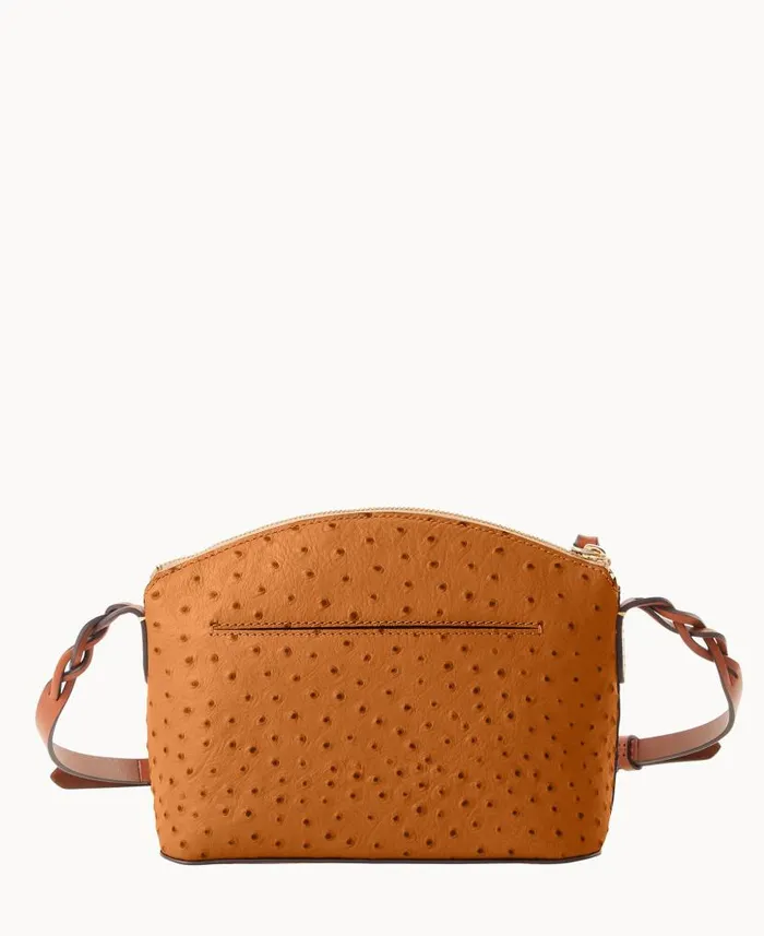 Dooney and Bourke Ostrich Penny Crossbody Caramel WomenMen Crossbodies