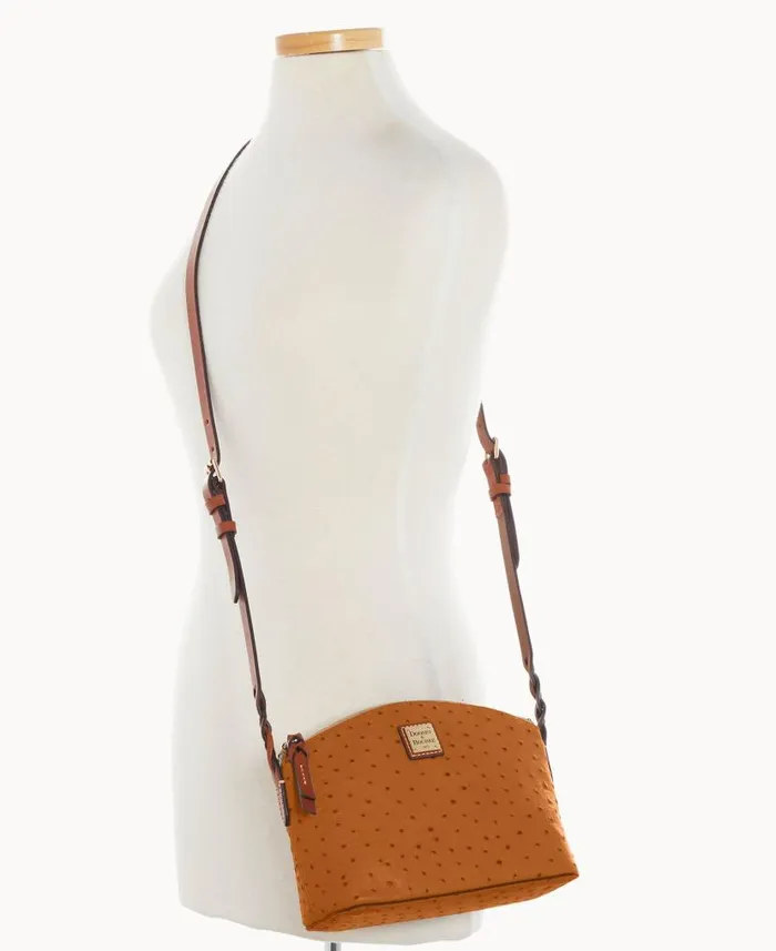 Dooney and Bourke Ostrich Penny Crossbody Caramel WomenMen Crossbodies