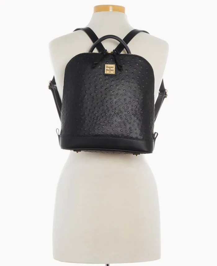 Dooney and Bourke Ostrich Pod Backpack Black WomenMen Backpacks
