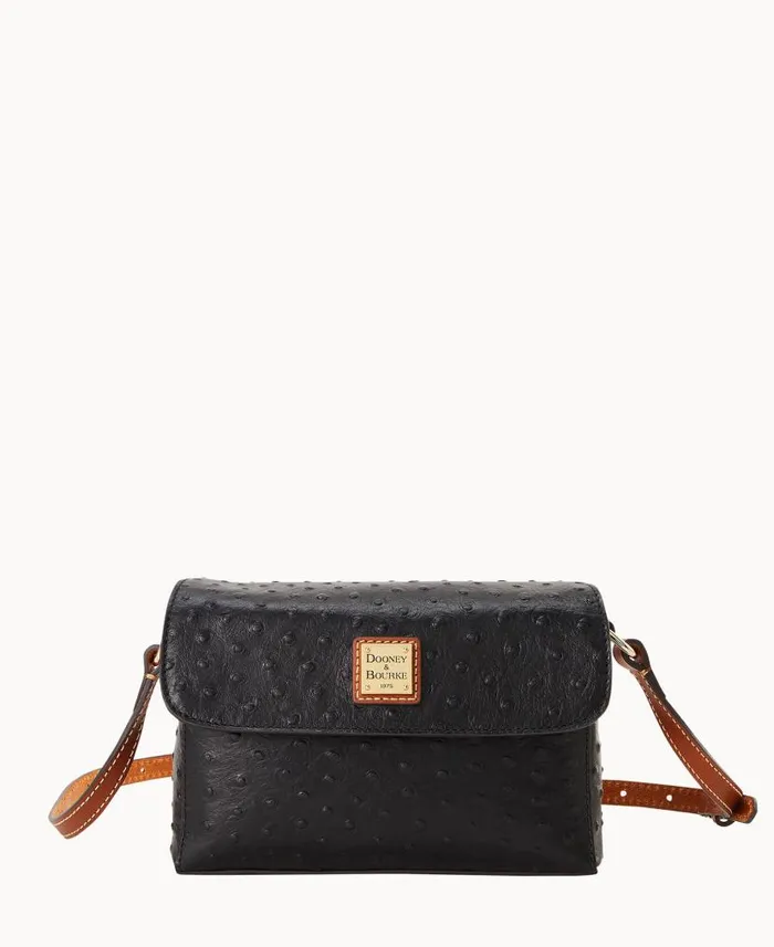 Dooney and Bourke Ostrich Rena Crossbody Black WomenMen Crossbodies