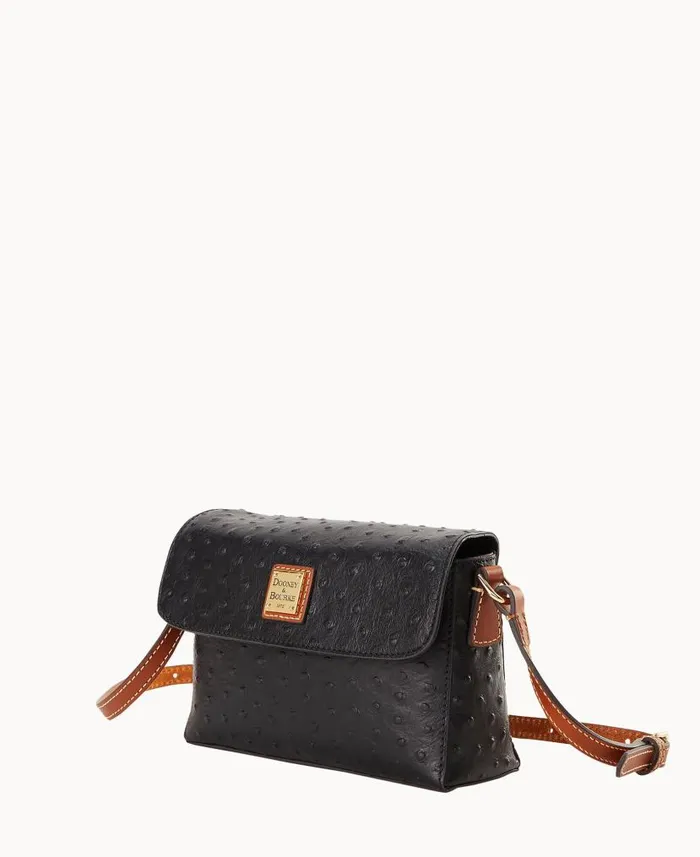 Dooney and Bourke Ostrich Rena Crossbody Black WomenMen Crossbodies