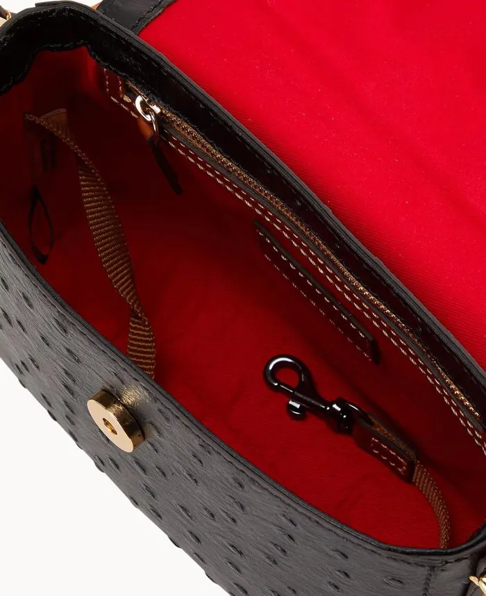 Dooney and Bourke Ostrich Rena Crossbody Black WomenMen Crossbodies