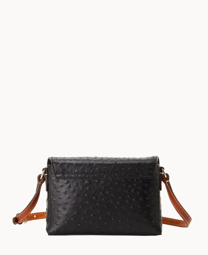 Dooney and Bourke Ostrich Rena Crossbody Black WomenMen Crossbodies