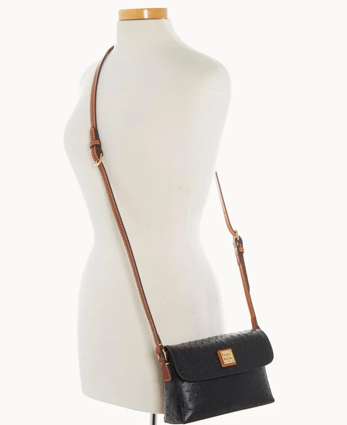 Dooney and Bourke Ostrich Rena Crossbody Black WomenMen Crossbodies