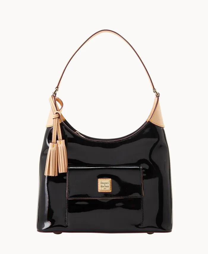 Dooney and Bourke Patent Hobo Black WomenMen Shoulder Bags
