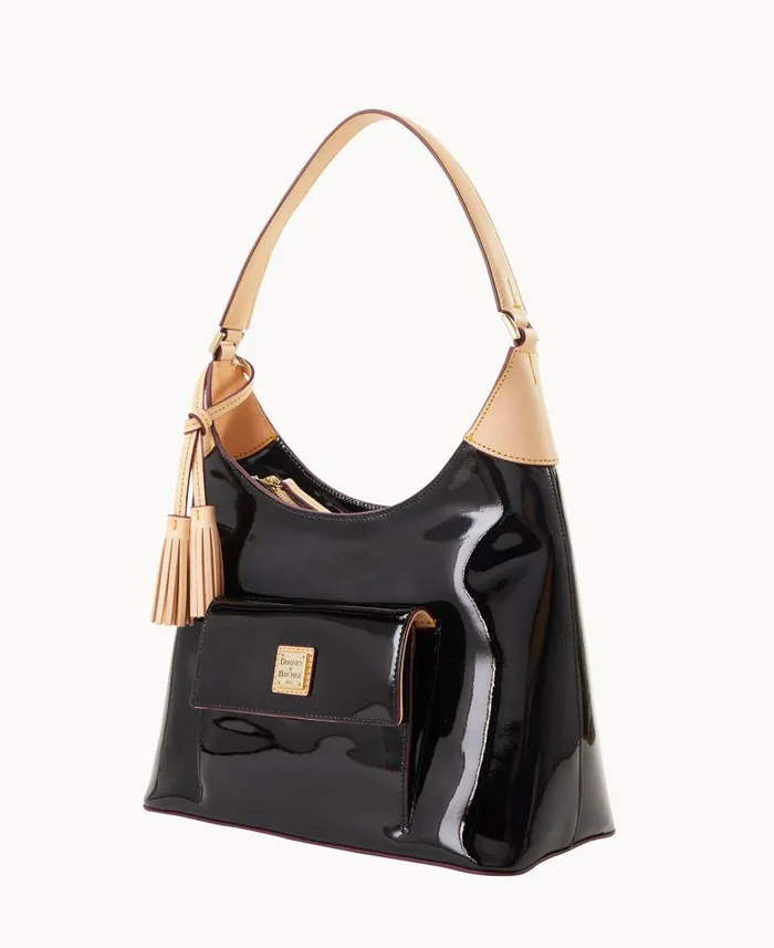 Dooney and Bourke Patent Hobo Black WomenMen Shoulder Bags