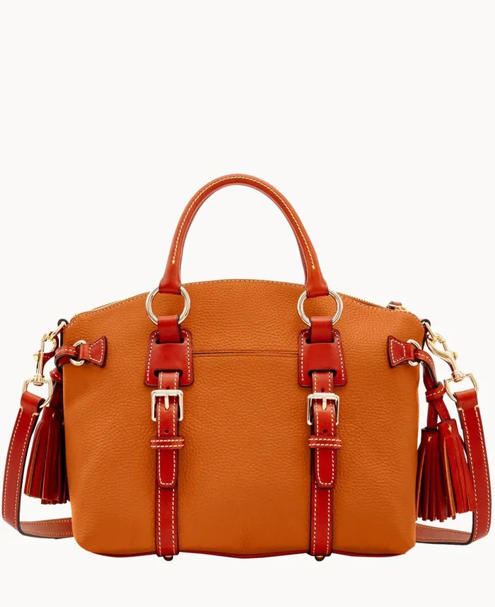 Dooney and Bourke Pebble Grain Bristol Satchel Caramel WomenMen Satchels