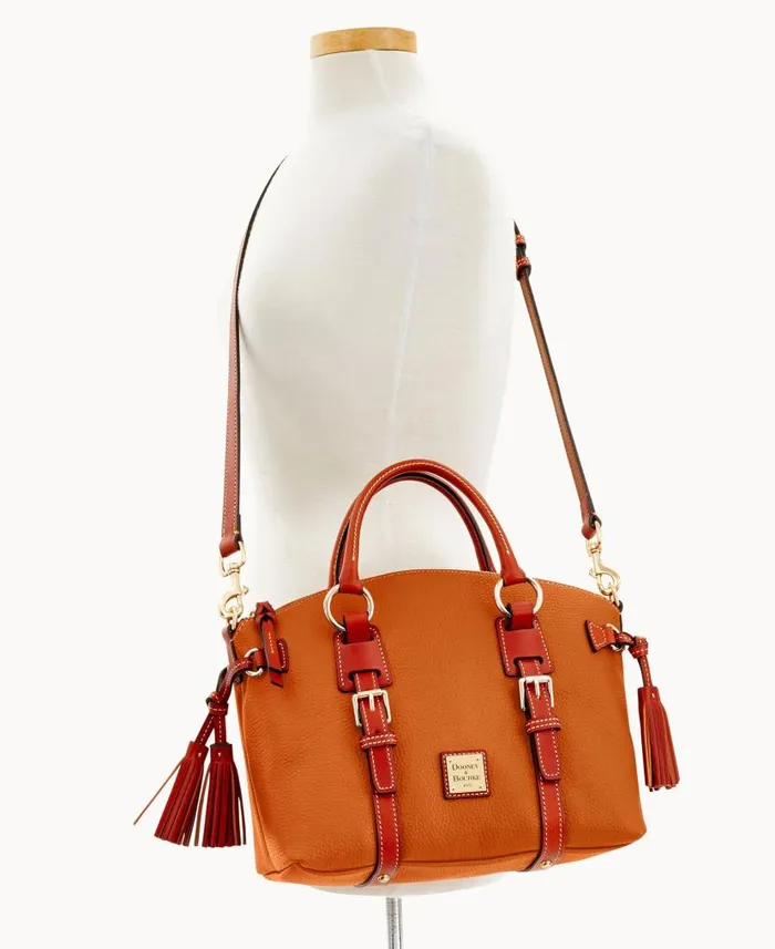 Dooney and Bourke Pebble Grain Bristol Satchel Caramel WomenMen Satchels