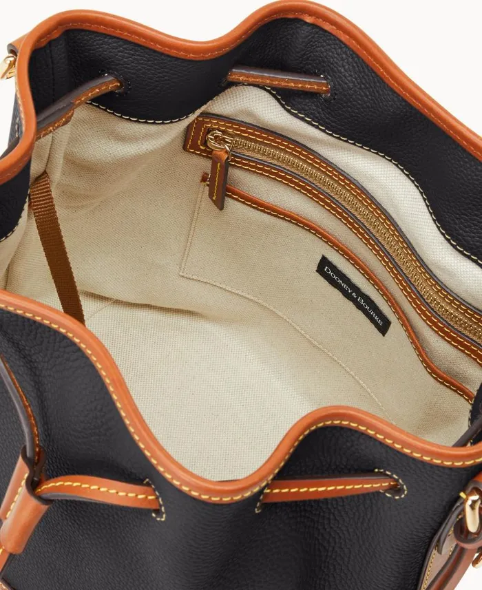 Dooney and Bourke Pebble Grain Drawstring Black WomenMen Shoulder Bags