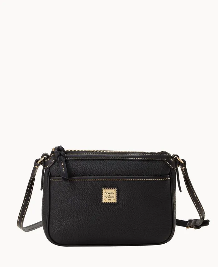 Dooney and Bourke Pebble Grain East West Pocket Crossbody Black Black WomenMen Crossbodies Dooney and Bourke Pebble Grain East West Pocket Crossbody Black Black WomenMen Crossbodies