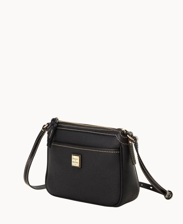 Dooney and Bourke Pebble Grain East West Pocket Crossbody Black Black WomenMen Crossbodies Dooney and Bourke Pebble Grain East West Pocket Crossbody Black Black WomenMen Crossbodies