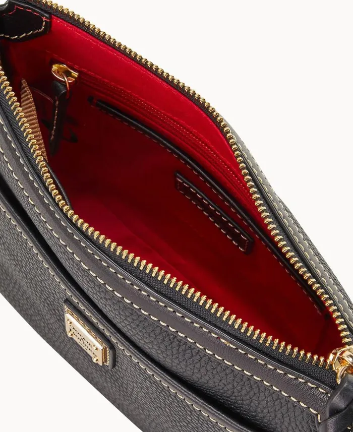 Dooney and Bourke Pebble Grain East West Pocket Crossbody Black Black WomenMen Crossbodies Dooney and Bourke Pebble Grain East West Pocket Crossbody Black Black WomenMen Crossbodies