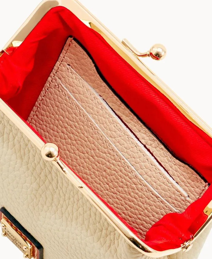Dooney and Bourke Pebble Grain Large Framed Purse Bone WomenMen Wallets
