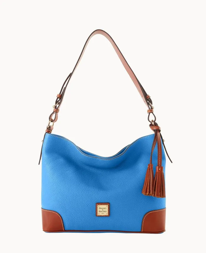Dooney and Bourke Pebble Grain Large Sac Azure WomenMen Shoulder Bags