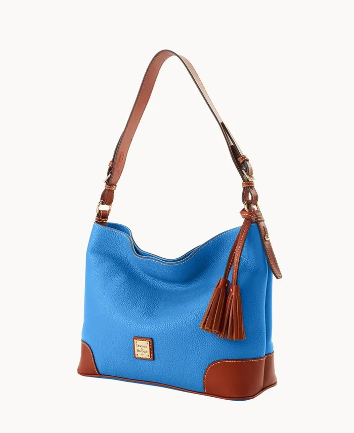 Dooney and Bourke Pebble Grain Large Sac Azure WomenMen Shoulder Bags