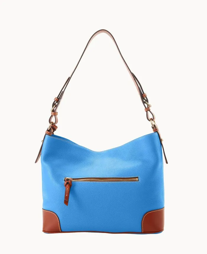 Dooney and Bourke Pebble Grain Large Sac Azure WomenMen Shoulder Bags