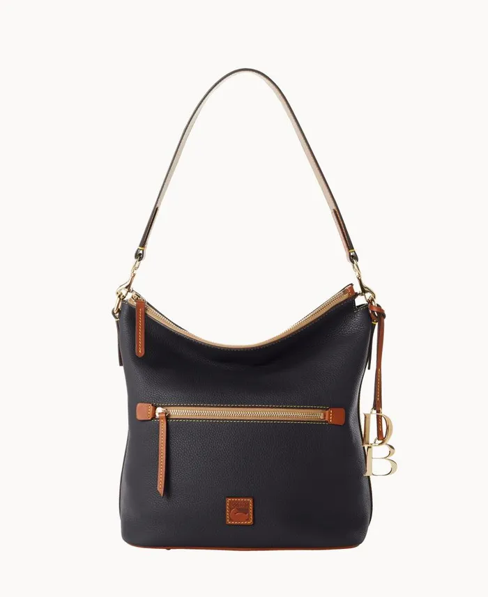 Dooney and Bourke Pebble Grain Large Sac Black WomenMen Shoulder Bags