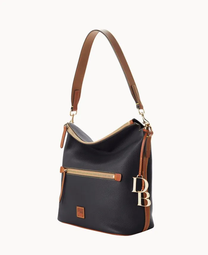 Dooney and Bourke Pebble Grain Large Sac Black WomenMen Shoulder Bags