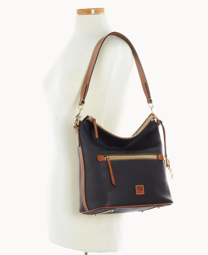 Dooney and Bourke Pebble Grain Large Sac Black WomenMen Shoulder Bags