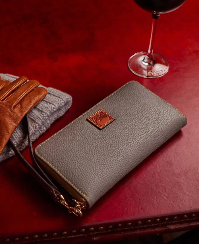 Dooney and Bourke Pebble Grain Large Zip Around Wristlet Caramel WomenMen Wallets Dooney and Bourke Pebble Grain Large Zip Around Wristlet Caramel WomenMen Wallets