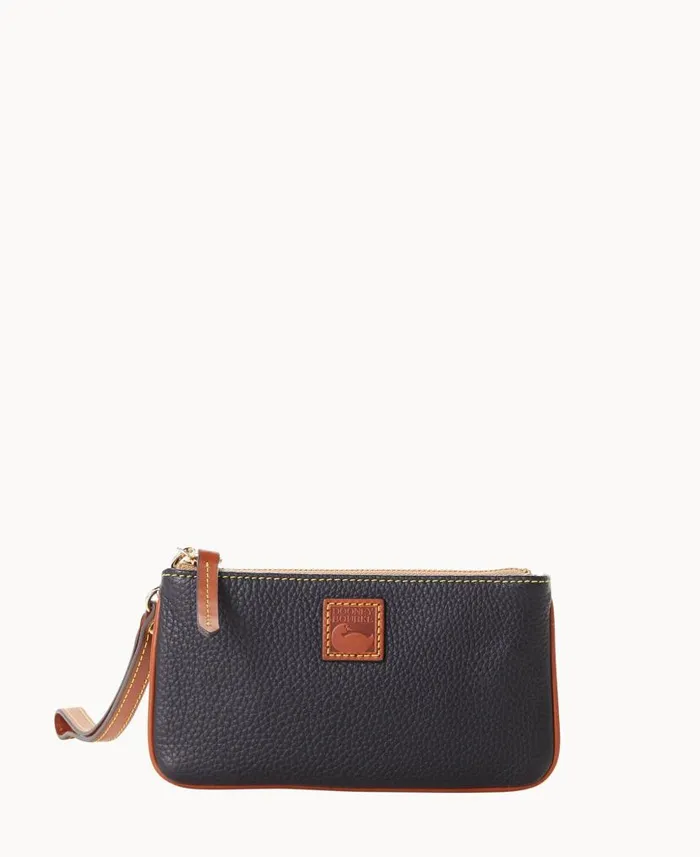 Dooney and Bourke Pebble Grain Medium Wristlet Black WomenMen Wallets