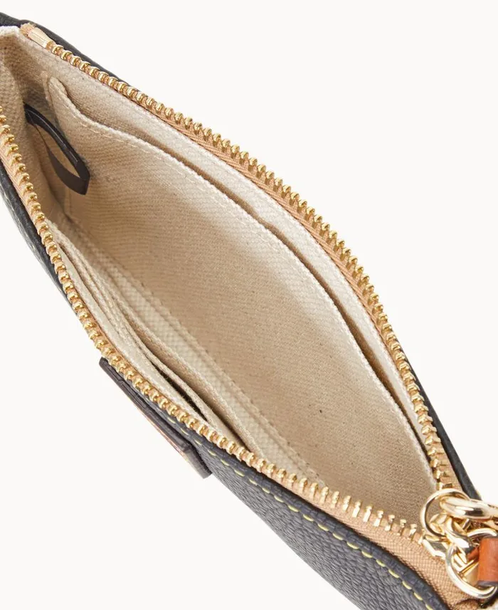 Dooney and Bourke Pebble Grain Medium Wristlet Black WomenMen Wallets