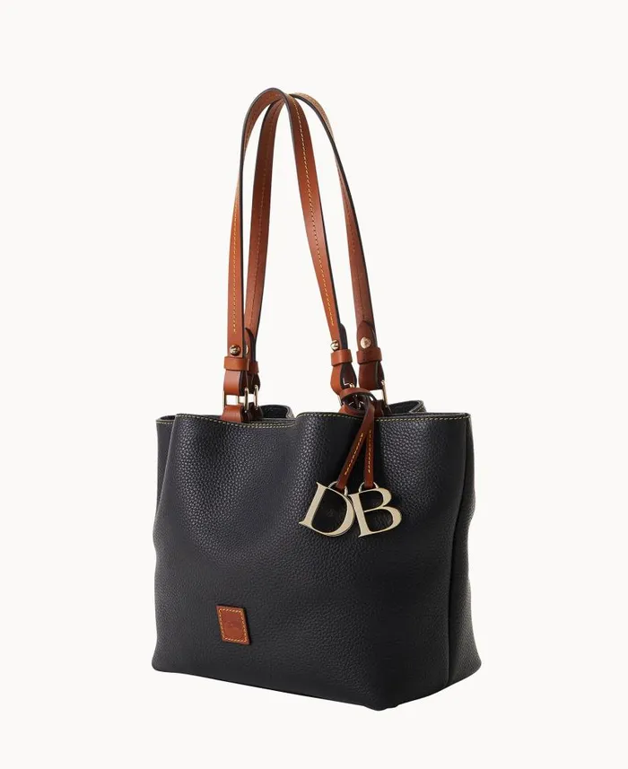 Dooney and Bourke Pebble Grain Small Flynn Black WomenMen Shoulder Bags