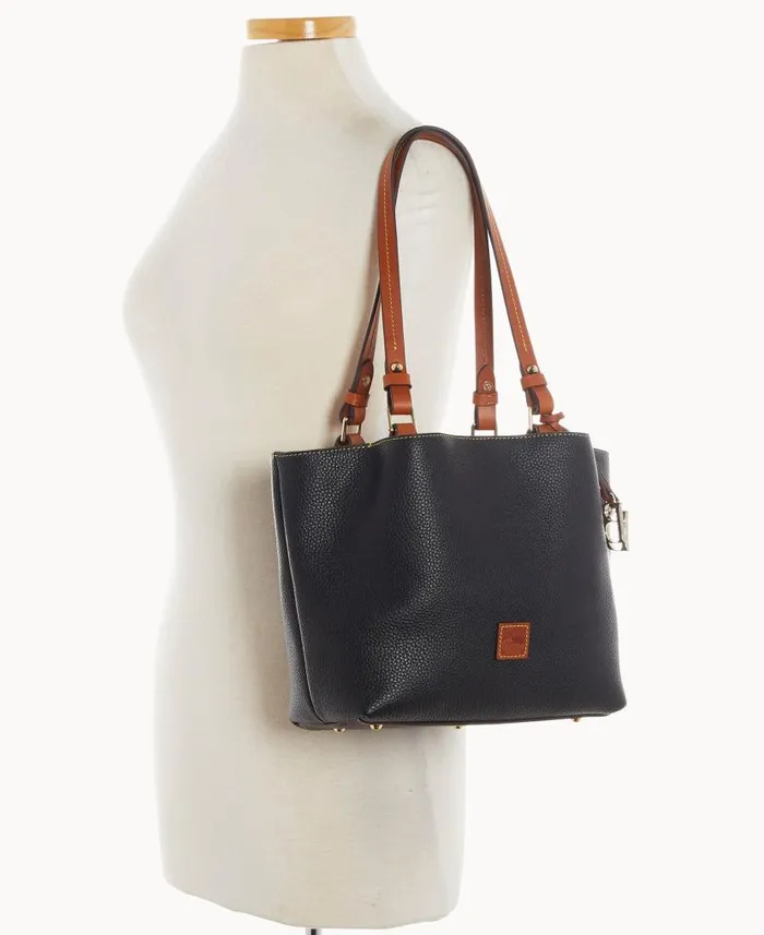 Dooney and Bourke Pebble Grain Small Flynn Black WomenMen Shoulder Bags