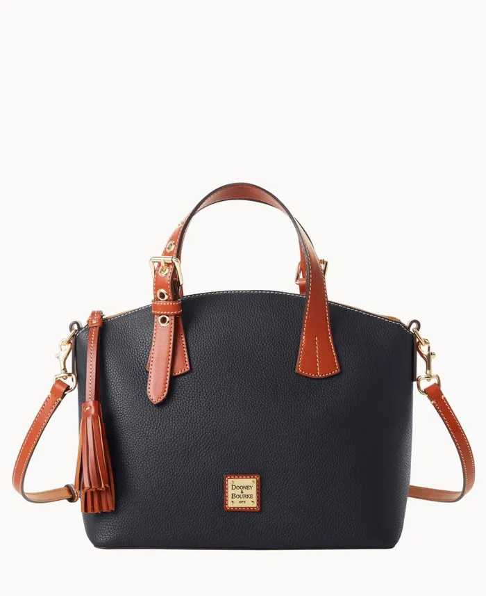 Dooney and Bourke Pebble Grain Trina Satchel Black WomenMen Satchels