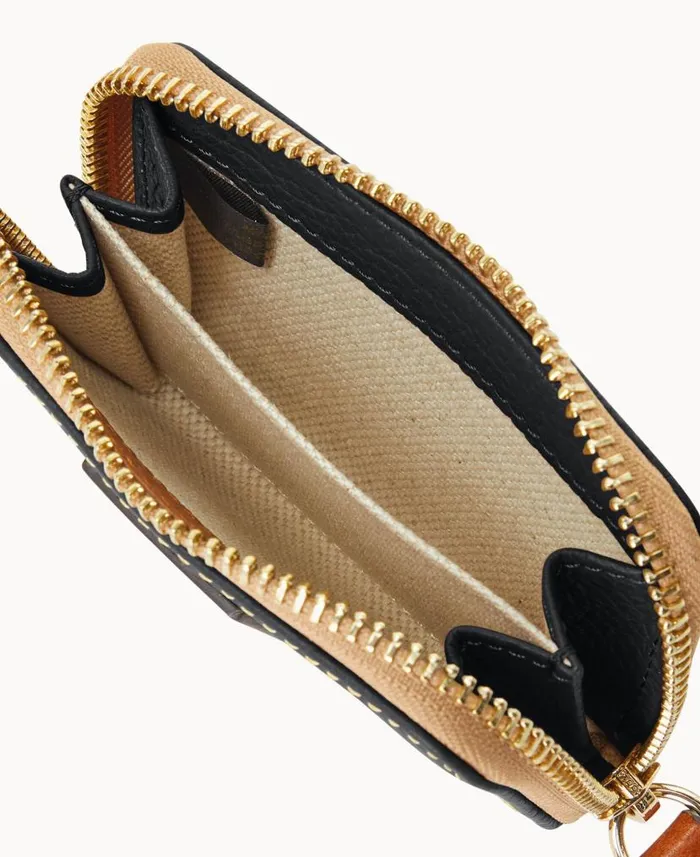 Dooney and Bourke Pebble Grain Zip Around Credit Card Case Black WomenMen Wallets Dooney and Bourke Pebble Grain Zip Around Credit Card Case Black WomenMen Wallets