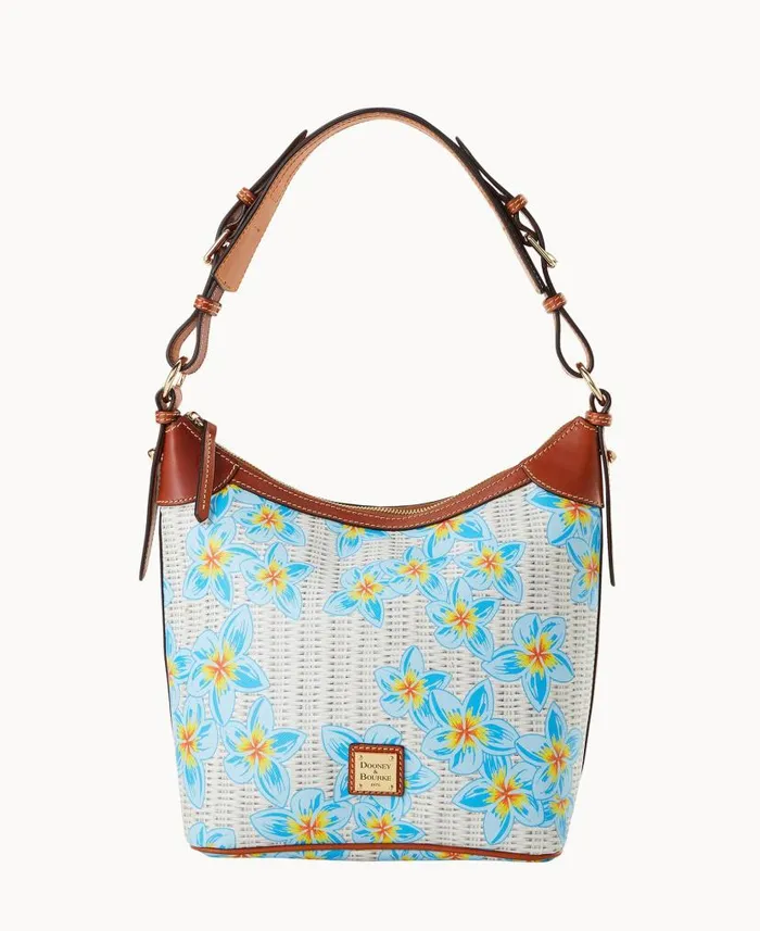 Dooney and Bourke Plumeria Hobo Sac Sky Blue White WomenMen Shoulder Bags