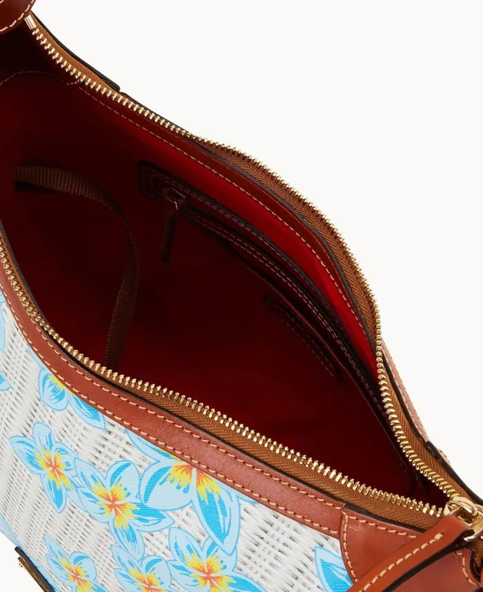 Dooney and Bourke Plumeria Hobo Sac Sky Blue White WomenMen Shoulder Bags