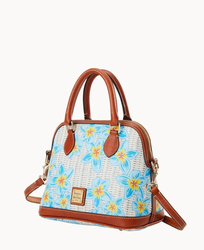 Dooney and Bourke Plumeria Satchel Sky Blue White WomenMen Satchels