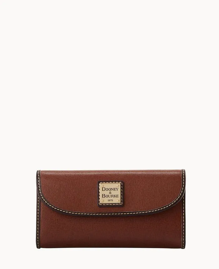 Dooney and Bourke Saffiano Continental Clutch Amber WomenMen Wallets