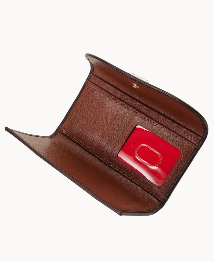 Dooney and Bourke Saffiano Continental Clutch Amber WomenMen Wallets
