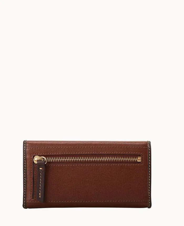 Dooney and Bourke Saffiano Continental Clutch Amber WomenMen Wallets