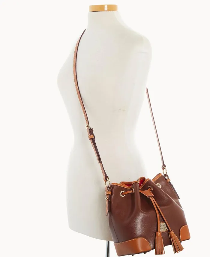 Dooney and Bourke Saffiano Crossbody Drawstring Amber WomenMen Crossbodies