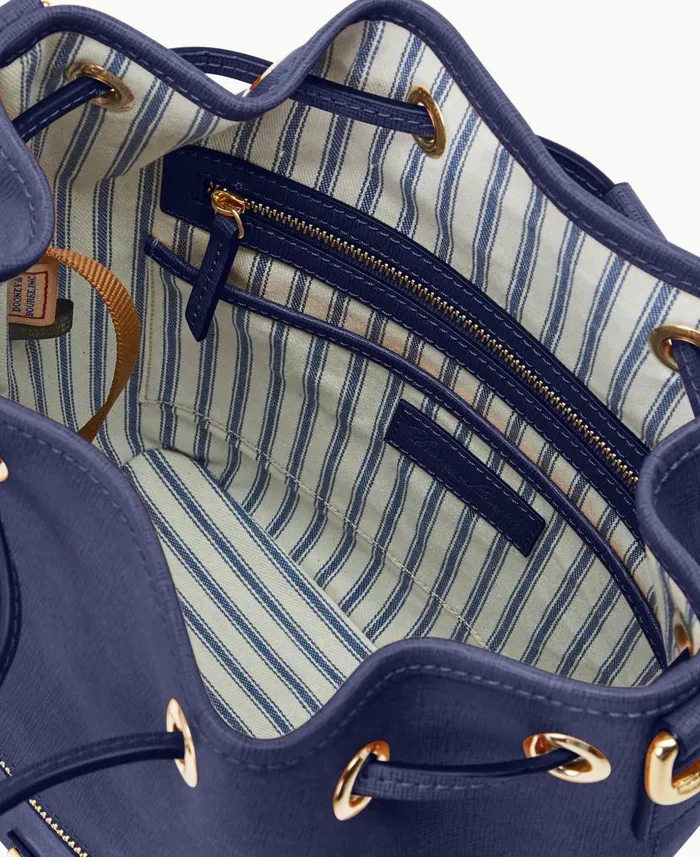 Dooney and Bourke Saffiano Drawstring Marine WomenMen Shoulder Bags