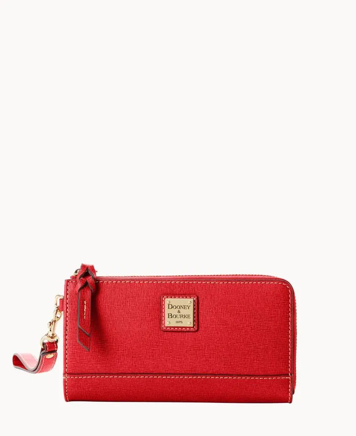 Dooney and Bourke Saffiano Folded Zip Wristlet Tomato WomenMen Wallets