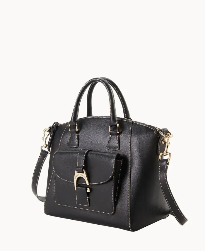 Dooney and Bourke Saffiano Naomi Satchel Black WomenMen Satchels