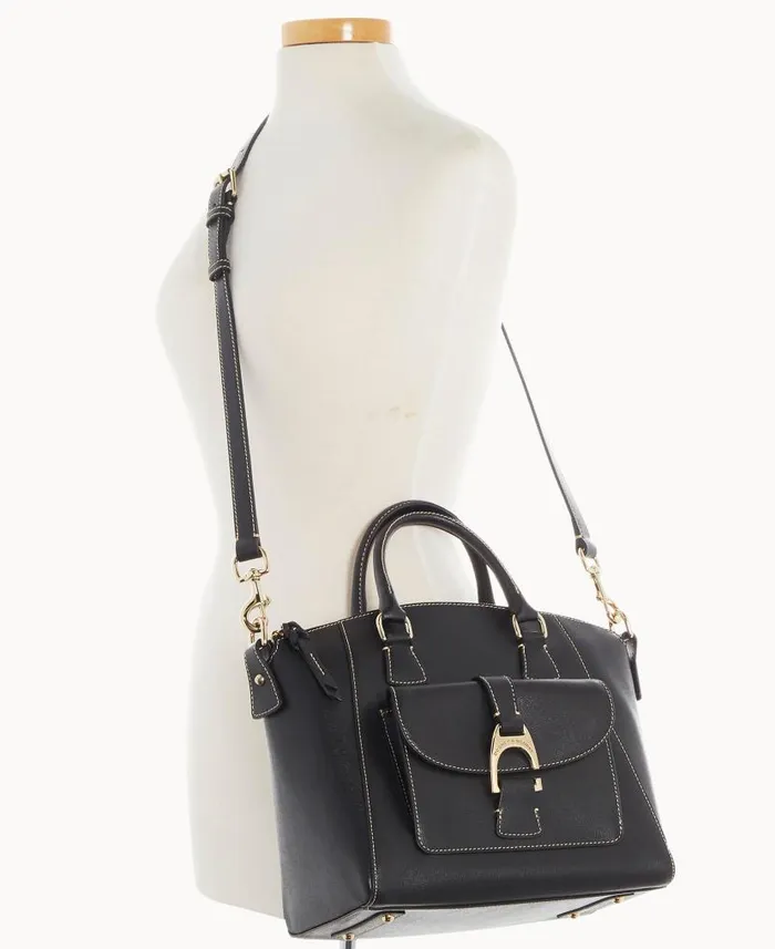 Dooney and Bourke Saffiano Naomi Satchel Black WomenMen Satchels