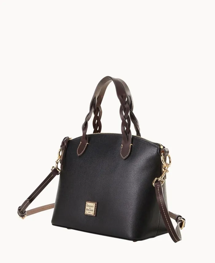 Dooney and Bourke Saffiano Small Heidi Satchel Black WomenMen Satchels